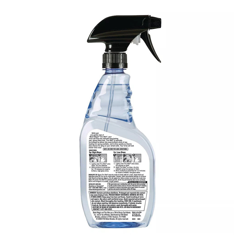 Black Magic Tire Wet Spray, Long Lasting Extreme Shine, 23 Oz