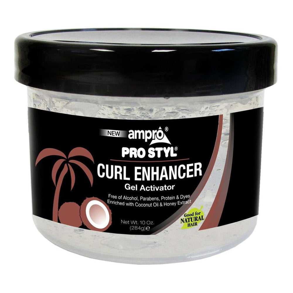 Ampro Pro Style Curl Enhancer Hair Gel Activator with Coconut Oil and Honey Extract 10Oz (284g)