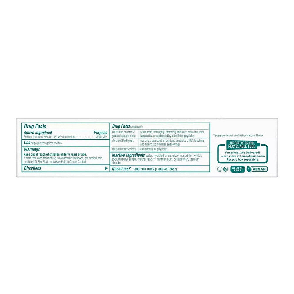 Toms Of Maine Natural Luminous White Clean Mint Toothpaste, 4 Oz