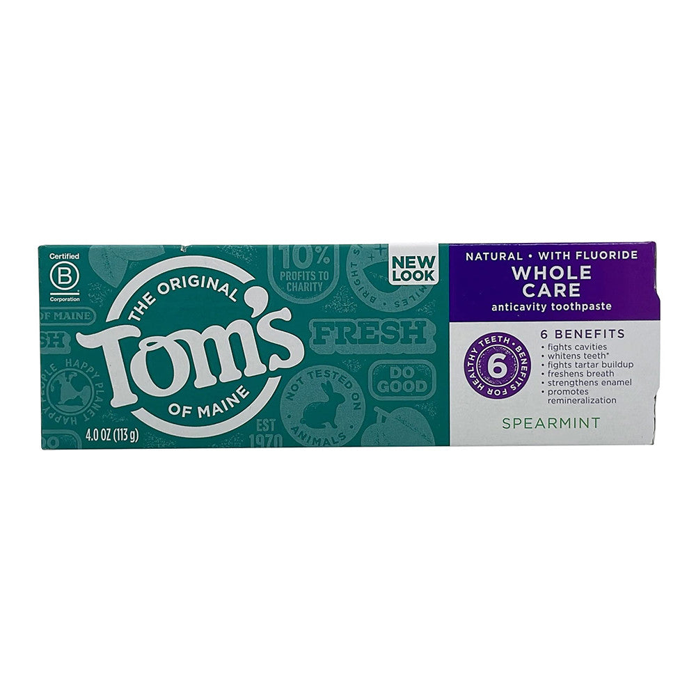 Toms of Maine Whole Care Toothpaste, Spearmint, 4 Oz