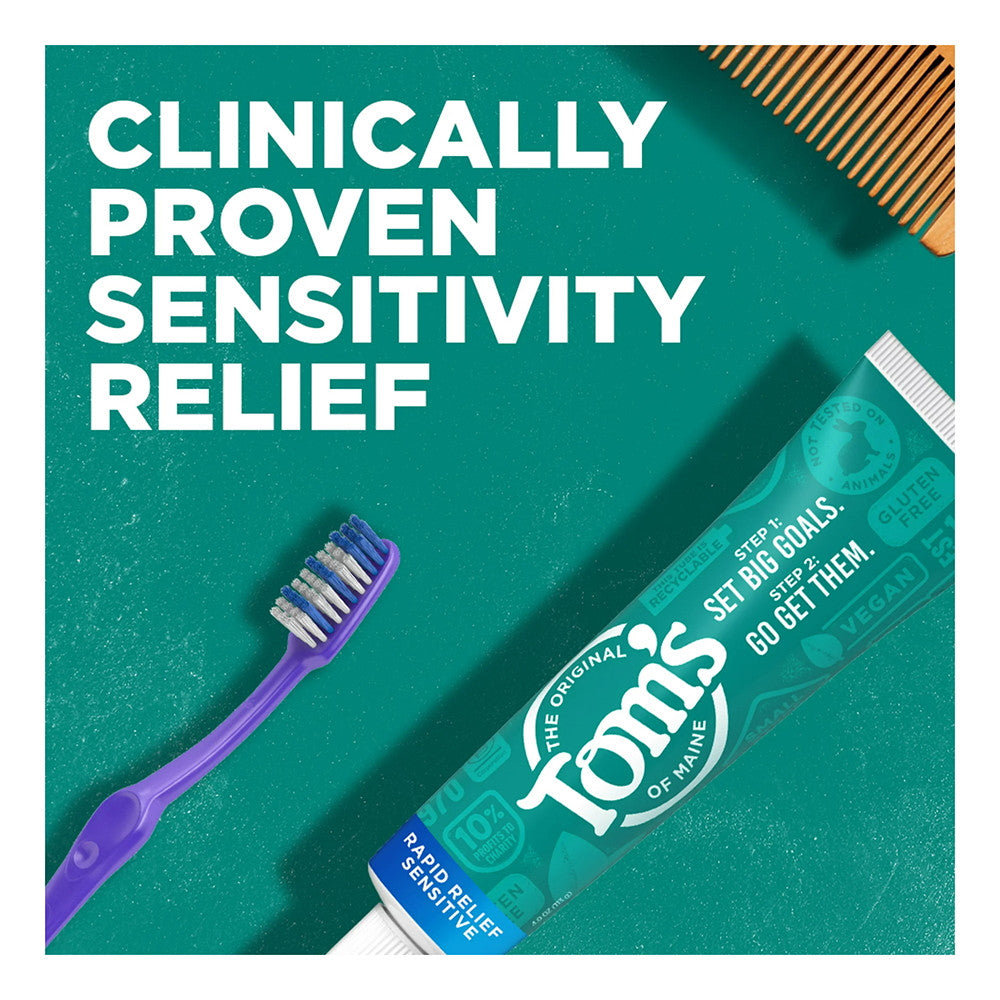 Toms of Maine Natural Toothpaste Rapid Relief Sensitive Fluoride Free Fresh Mint, 4 Oz