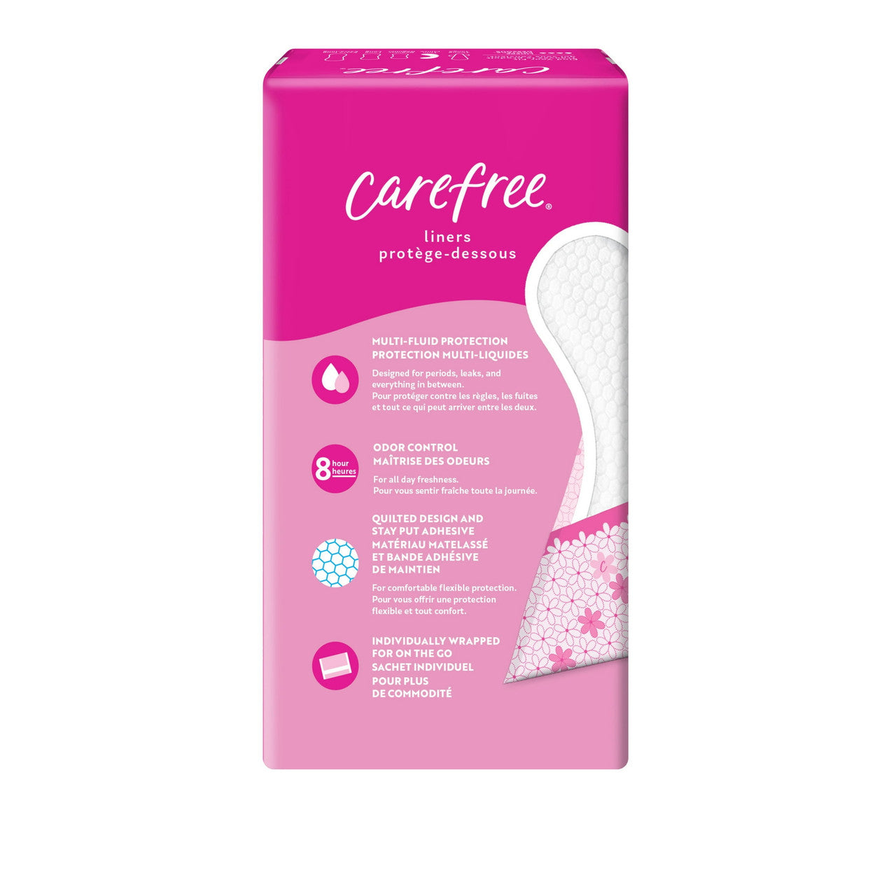 Carefree body shape thin unscented pads, to go - 60 Ea