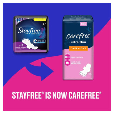 Stayfree Ultra Thin Overnight Pads with Wings, 14 ea