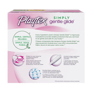Playtex Simply Gentle Glid Multipack Plastic Tampons, 18 Regular and 18 Super, Fragrance Free, 36 Ea