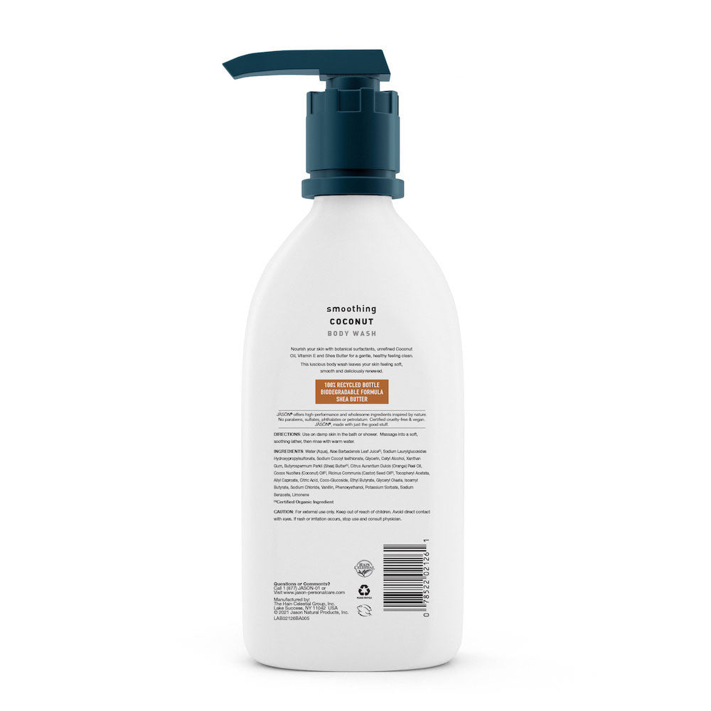 Jason Natural Smoothing Coconut Body Wash, 30 Oz