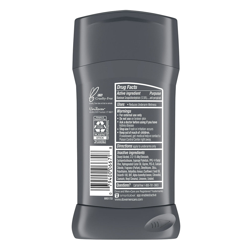 Dove Men Plus Care Powerful Protection Antiperspirant Deodorant, Clean Comfort, 2.7 Oz