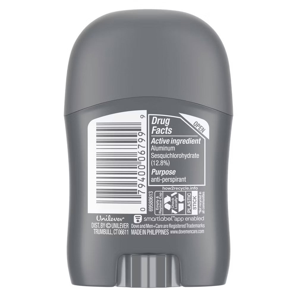 Dove Men Care 72 Hour Antiperspirant and Deodorant Stick, Trial Size, Clean Comfort, 0.5 Oz