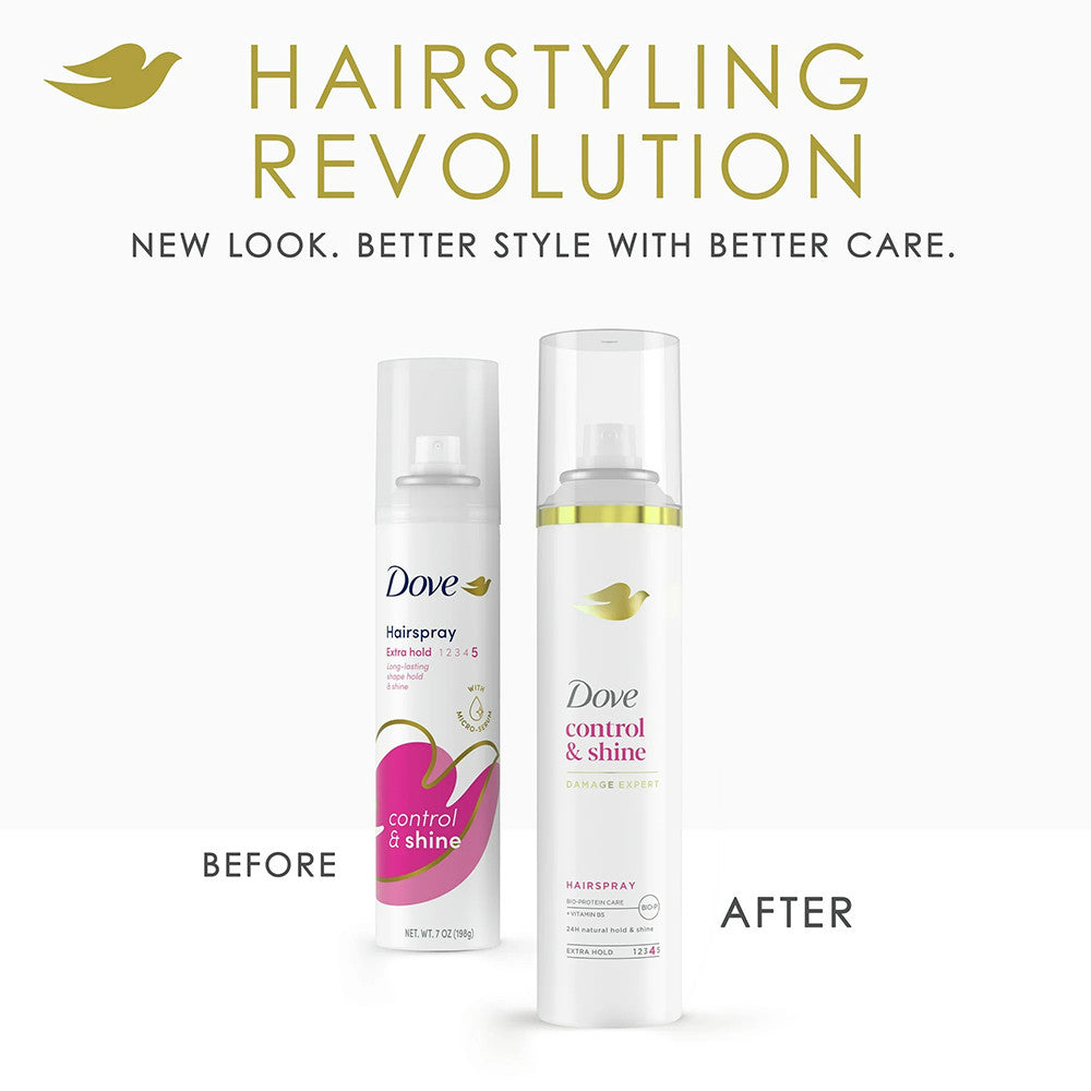 Dove Control And Shine Damage Expert Hairspray, Extra Hold - 7 Oz