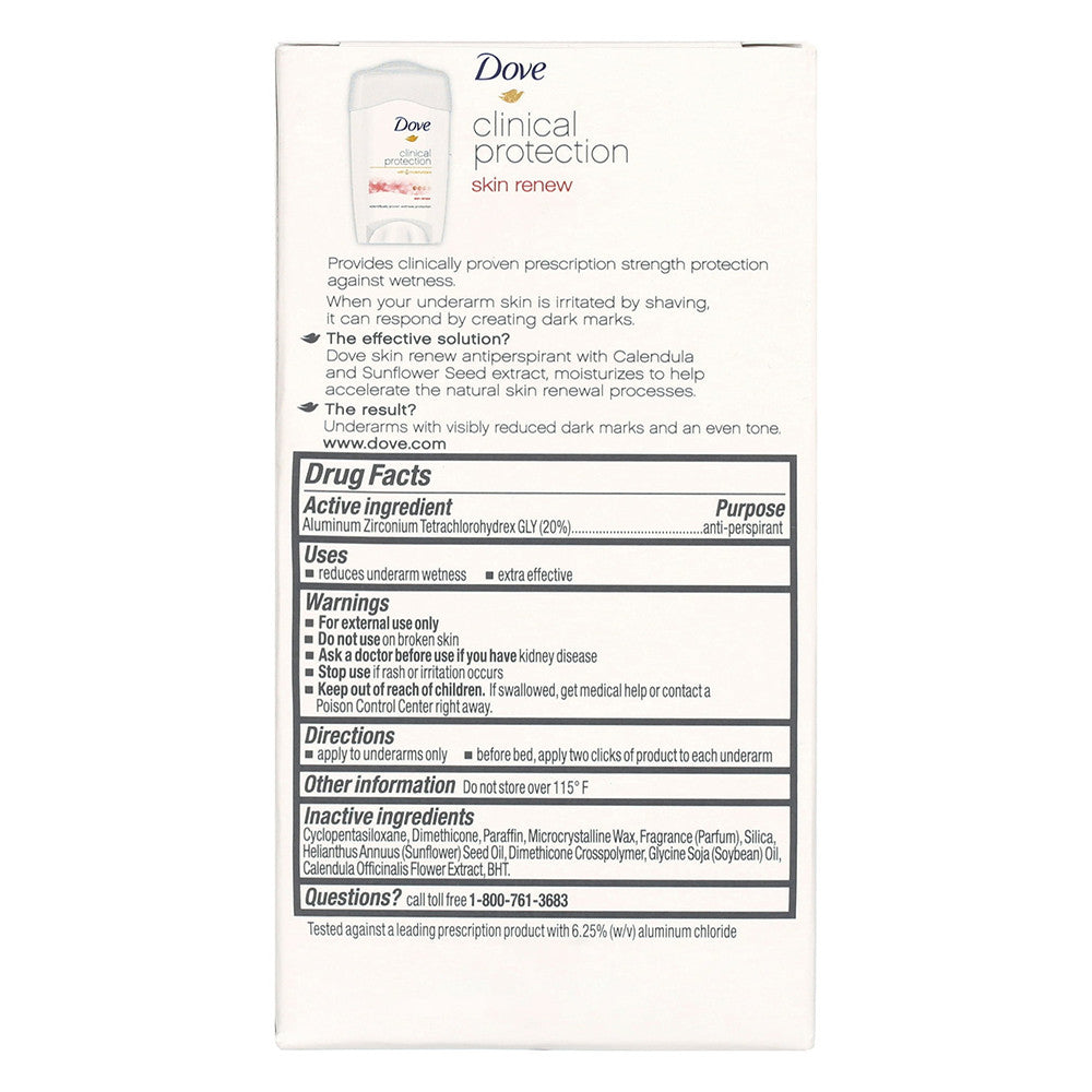 Dove Clinical Protection Clear Tone Skin Renew Anti-Perspirant Deodorant, 1.7 OZ