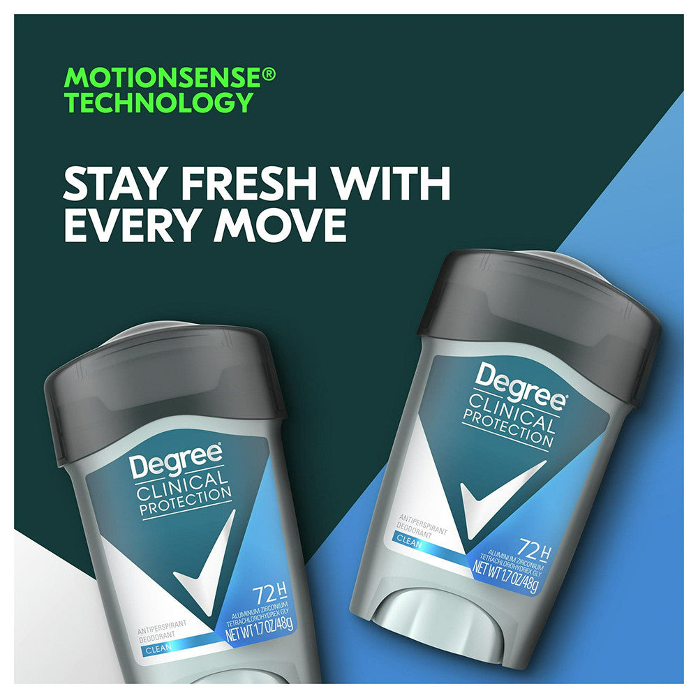 Degree Men Clinical + Antiperspirant And Deodorant, Clean - 1.7 Oz