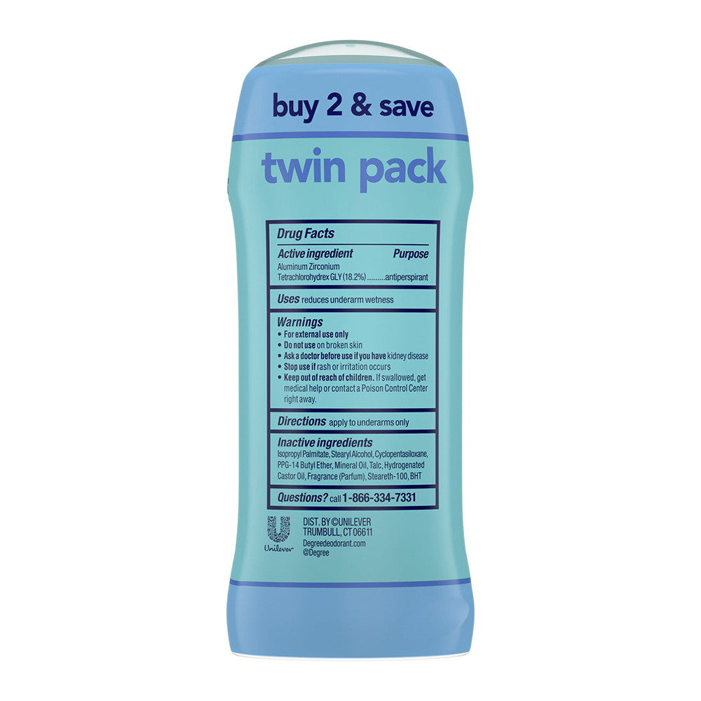 Degree Women Dry Protection Antiperspirant Deodorant Twin Pack, Shower Clean, 2.6 Oz