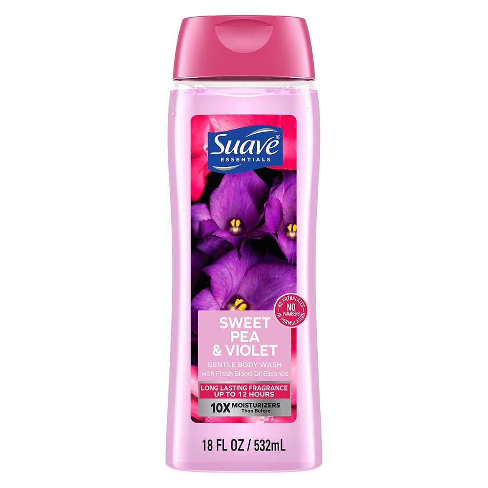 Suave Essentials Gentle Body Wash with Sweet Pea and Violet 18Oz (532ml)