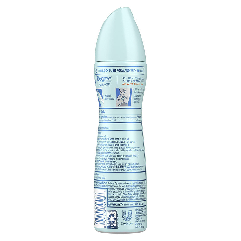 Degree Motionsense Anti-Perspirant Dry Spray, Shower Clean, Women - 3.8 Oz