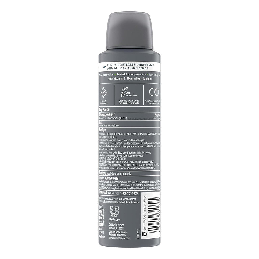 Dove Men Plus Care Extra Fresh 48 Hour Antiperspirant and Deodorant Dry Spray, 3.8 Oz