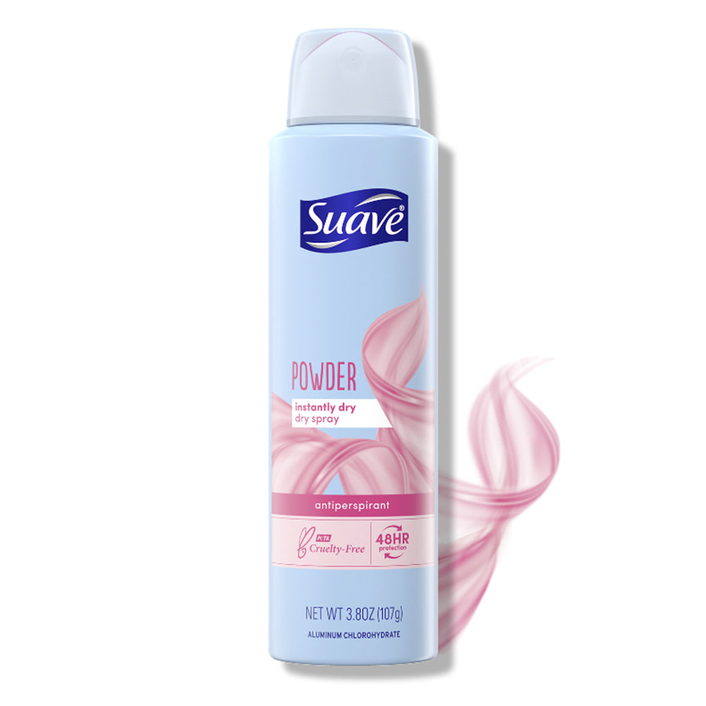 Suave Powder Fresh Dry Spray Antiperspirant for 48 Hour Sweat and Odor Protection 3.8Oz (107g)