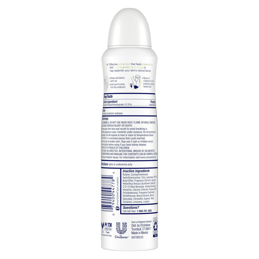 Dove Beauty Sheer Cool 48 Hour Invisible Antiperspirant And Deodorant Dry Spray, 3.8 Oz