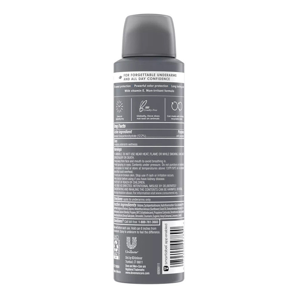 Dove Men And Care 72 Hour Stain Defense Dry Spray Antiperspirant And Deodorant, Cool, 3.8 Oz
