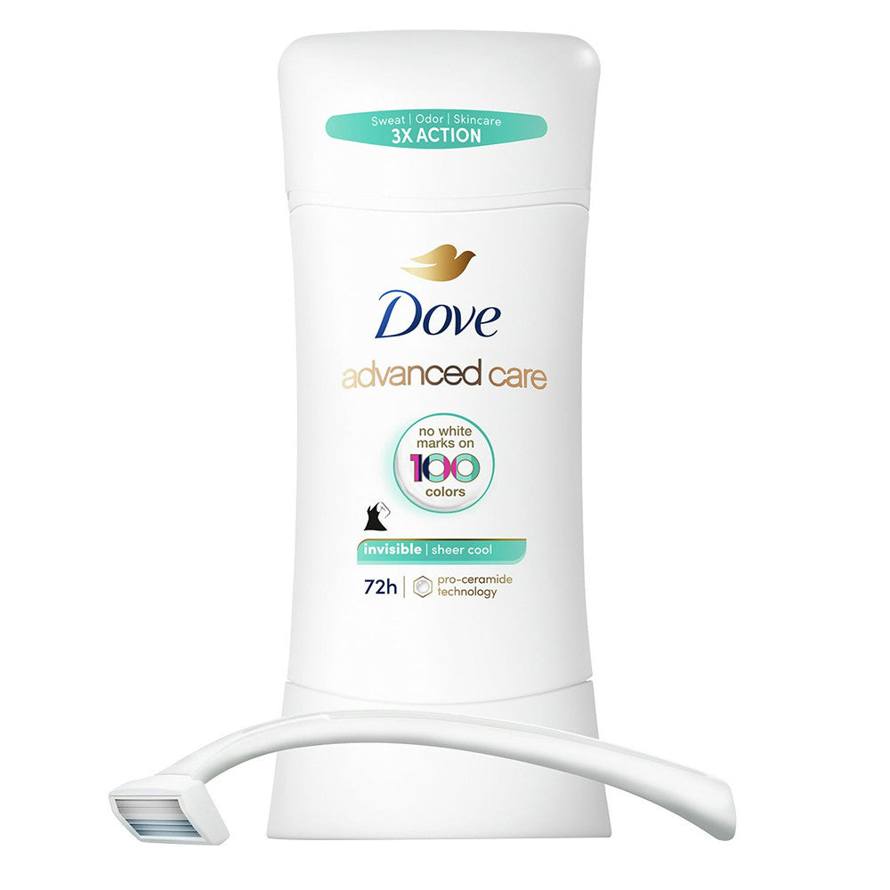 Dove Beauty Advanced Care Sheer Cool 72 Hour Invisible Antiperspirant And Deodorant, 2.6 Oz
