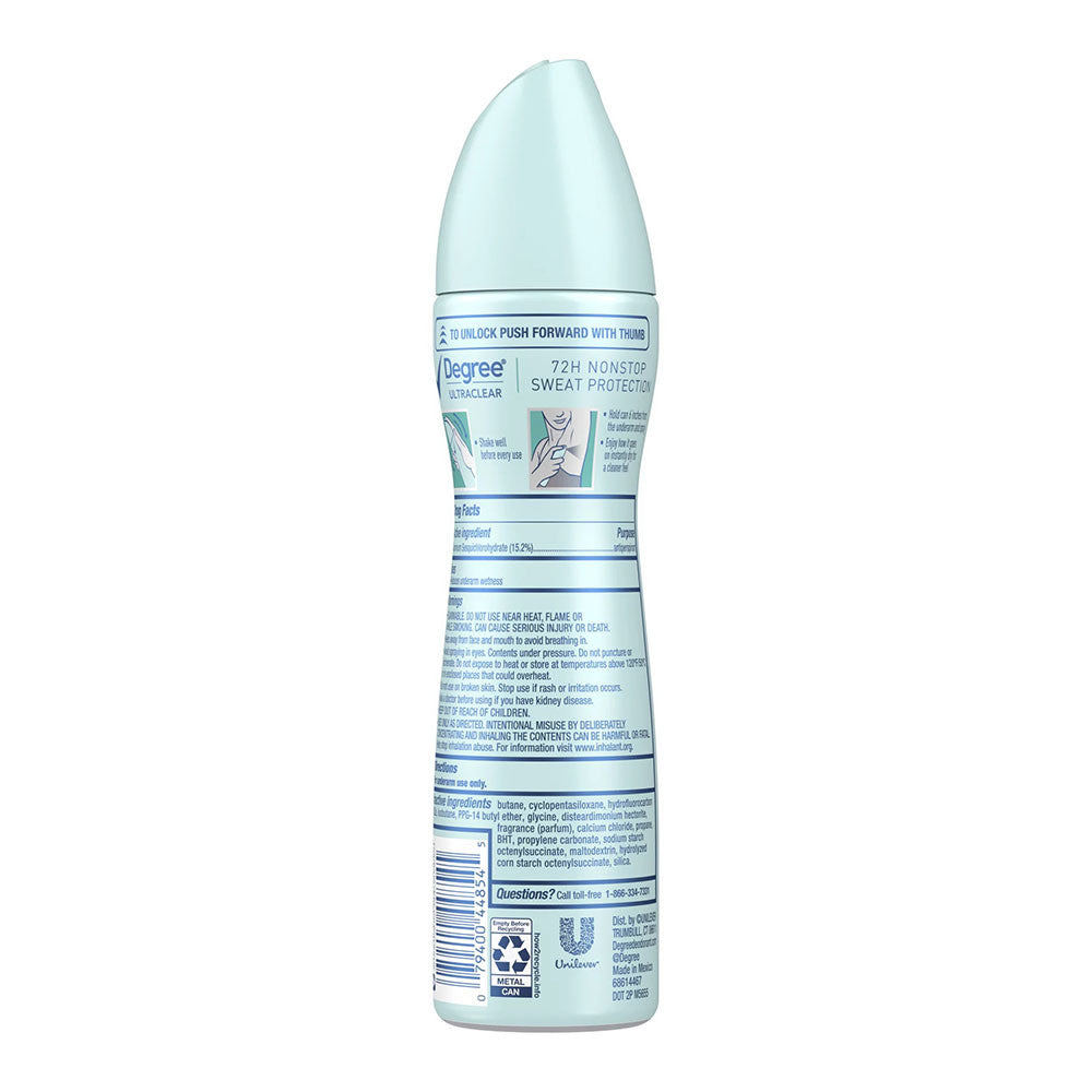 Degree UltraClear Dry Spray Pure Rain Antiperspirant Deodorant for Women, 3.8 Oz
