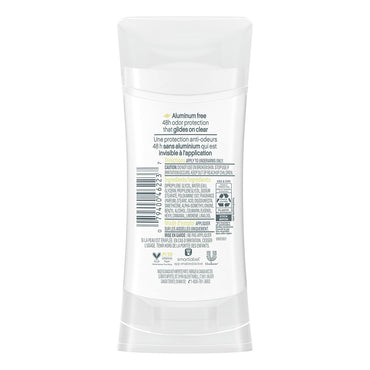 Dove Beauty 0% Aluminum Deodorant Stick, Coconut And Pink Jasmine, 2.6 Oz