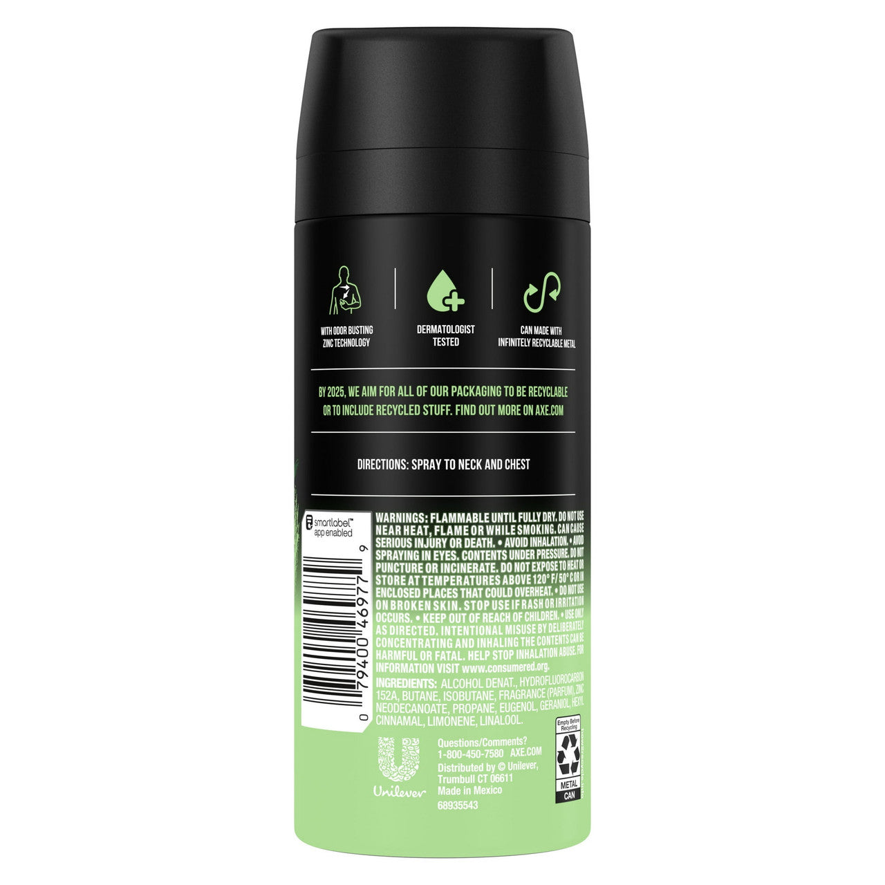 AXE Wild Bamboo Mens Body Spray Deodorant With Essential Oils - 4 Oz