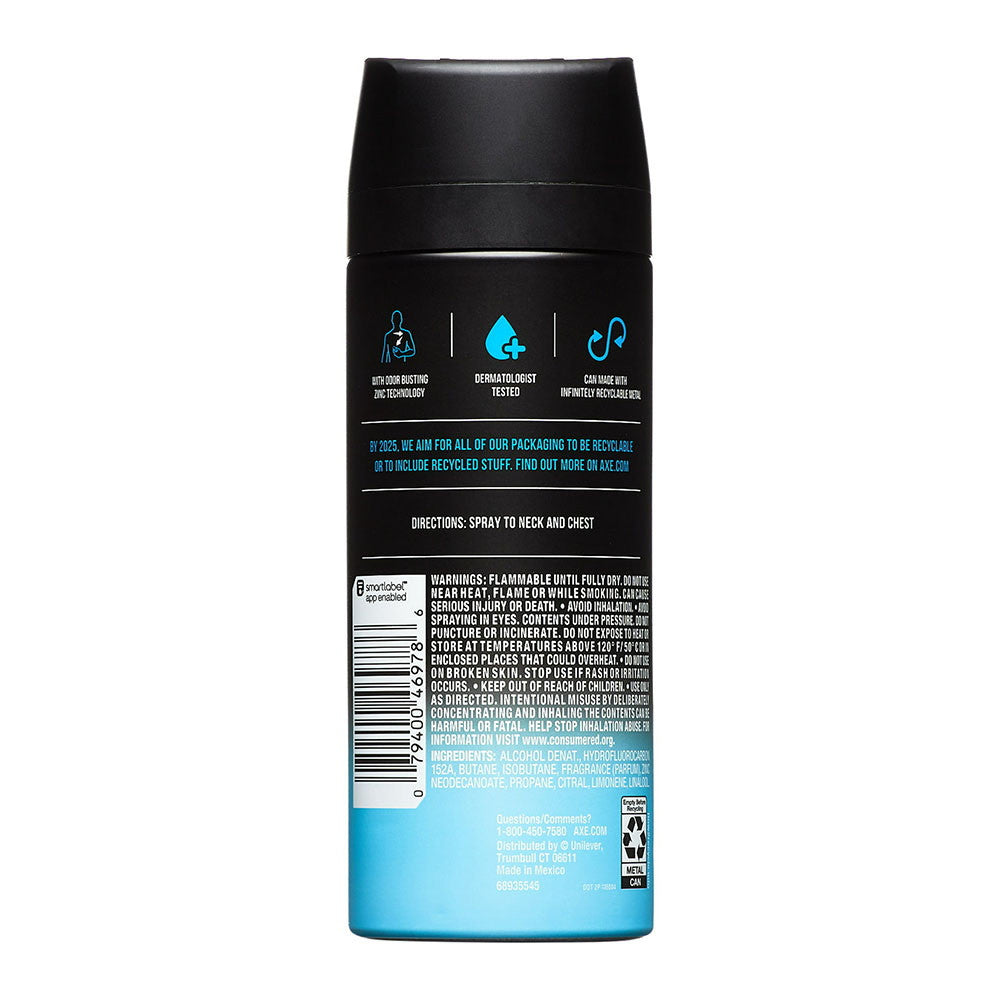 AXE Light Scents Cool Ocean Deodorant Body Spray for Men, 4 Oz