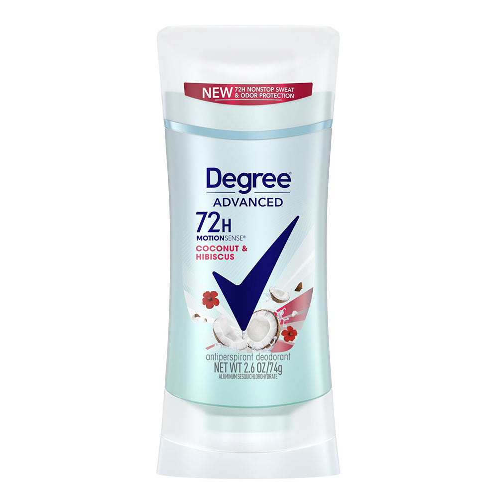 Degree Women Advanced MotionSense Antiperspirant and Deodorant Coconut and Hibiscus Sweat and Odor Protection 2.6Oz (74g)
