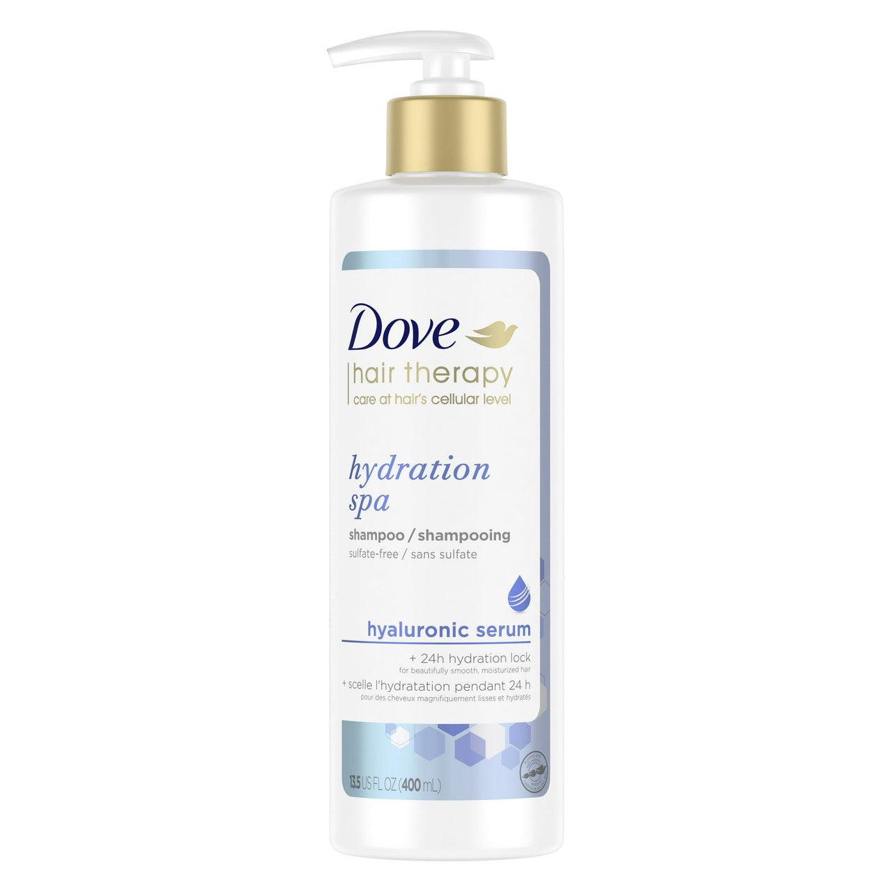 Dove Hair Therapy Hydration Spa Hair Shampoo with Hyaluronic Serum, 13.5 Oz
