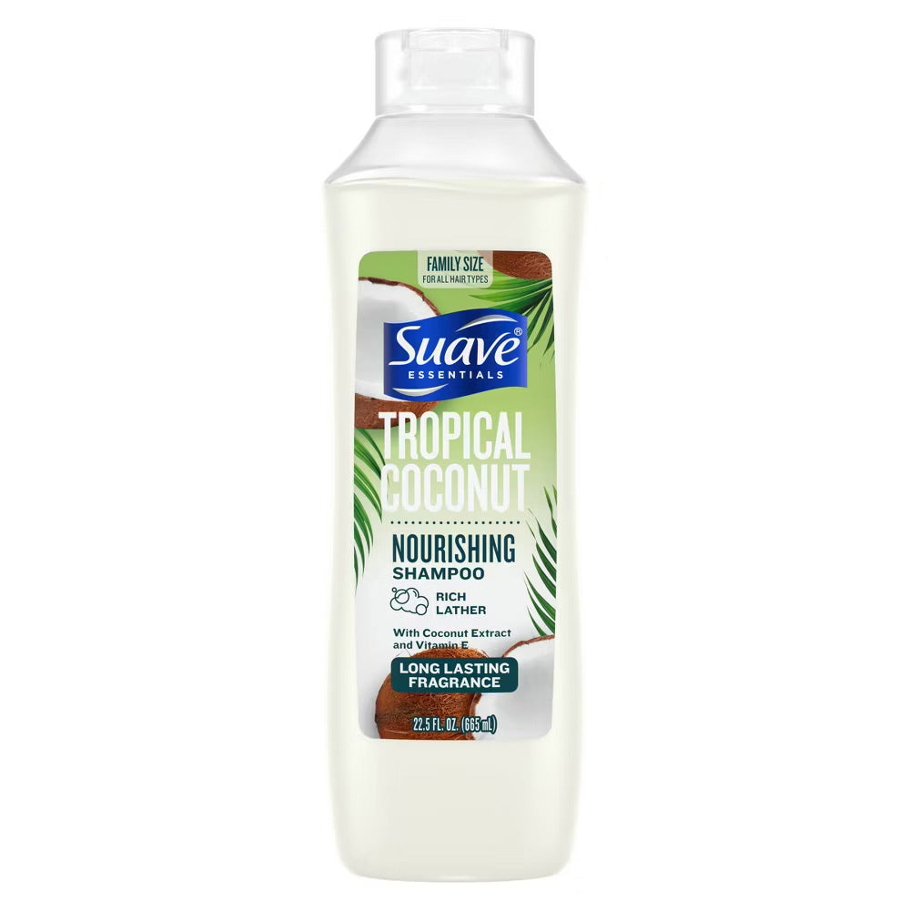 Suave Tropical Coconut Nourishing Hair Shampoo with Coconut Extract and Vitamin E 22.5Oz (665ml)
