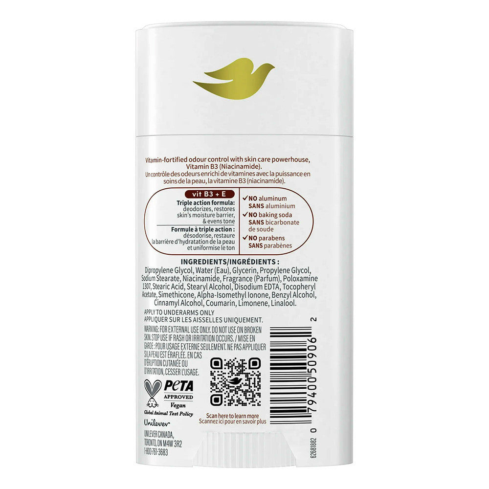 Dove Beauty Vitamin Care Aluminum Free Coconut and Shea Deodorant Stick for Women, 2.6 Oz