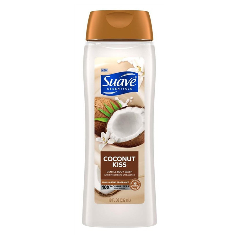 Suave Essentials Coconut Kiss Gentle Body Wash 18Oz (532ml)
