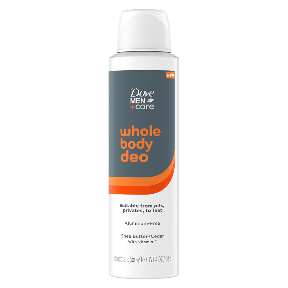 Dove Men Plus Care Shea Butter and Cedar Whole Body Deo Deodorant Spray Infused with Vitamin E Aluminum Free 4Oz (113g)