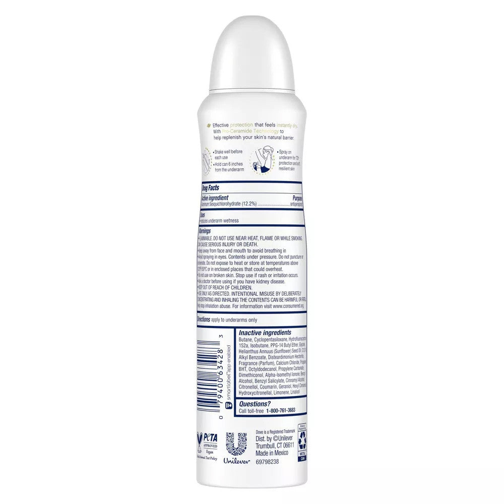 Dove Dry Spray Antiperspirant Invisible Sheer Fresh, 3.8 oz