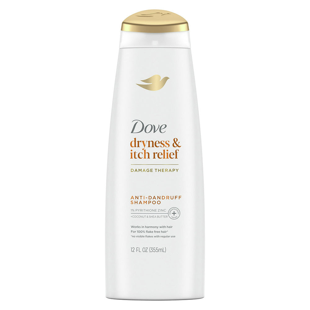 Dove Beauty DermaCare Anti Dandruff Shampoo for Scalp Dryness and Itch Relief, 12 Oz