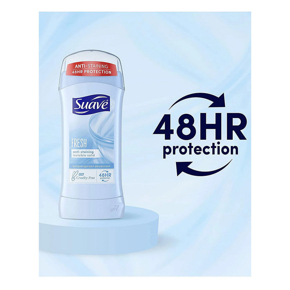 Suave Anti-Perspirant Deodorant Invisible Solid, Fresh - 2.6 Oz