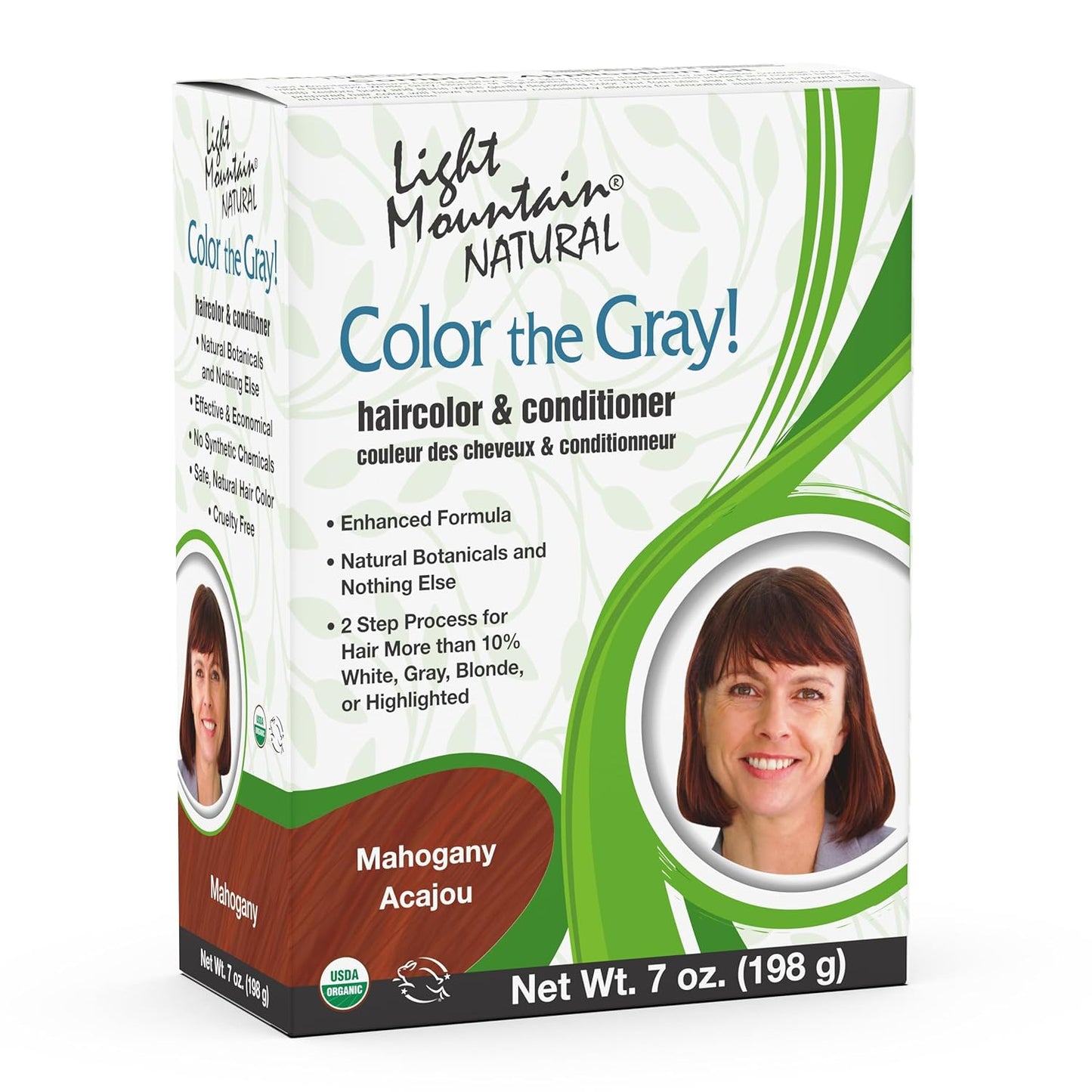 Light Mountain Natural Gray Hair Color And Conditioner Kit, Mahogany - 7 Oz