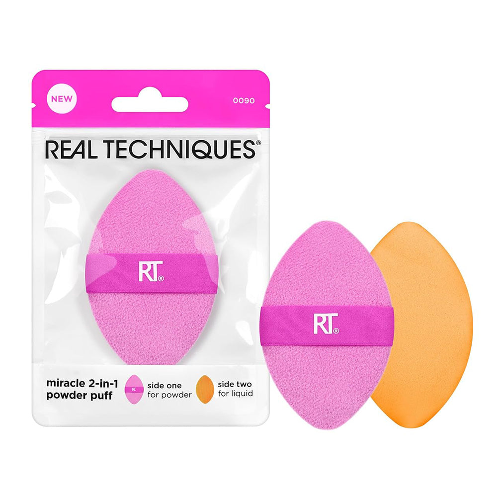 Real Techniques Miracle 2-In-1 Powder Puff For Cream and Powder 1Ea