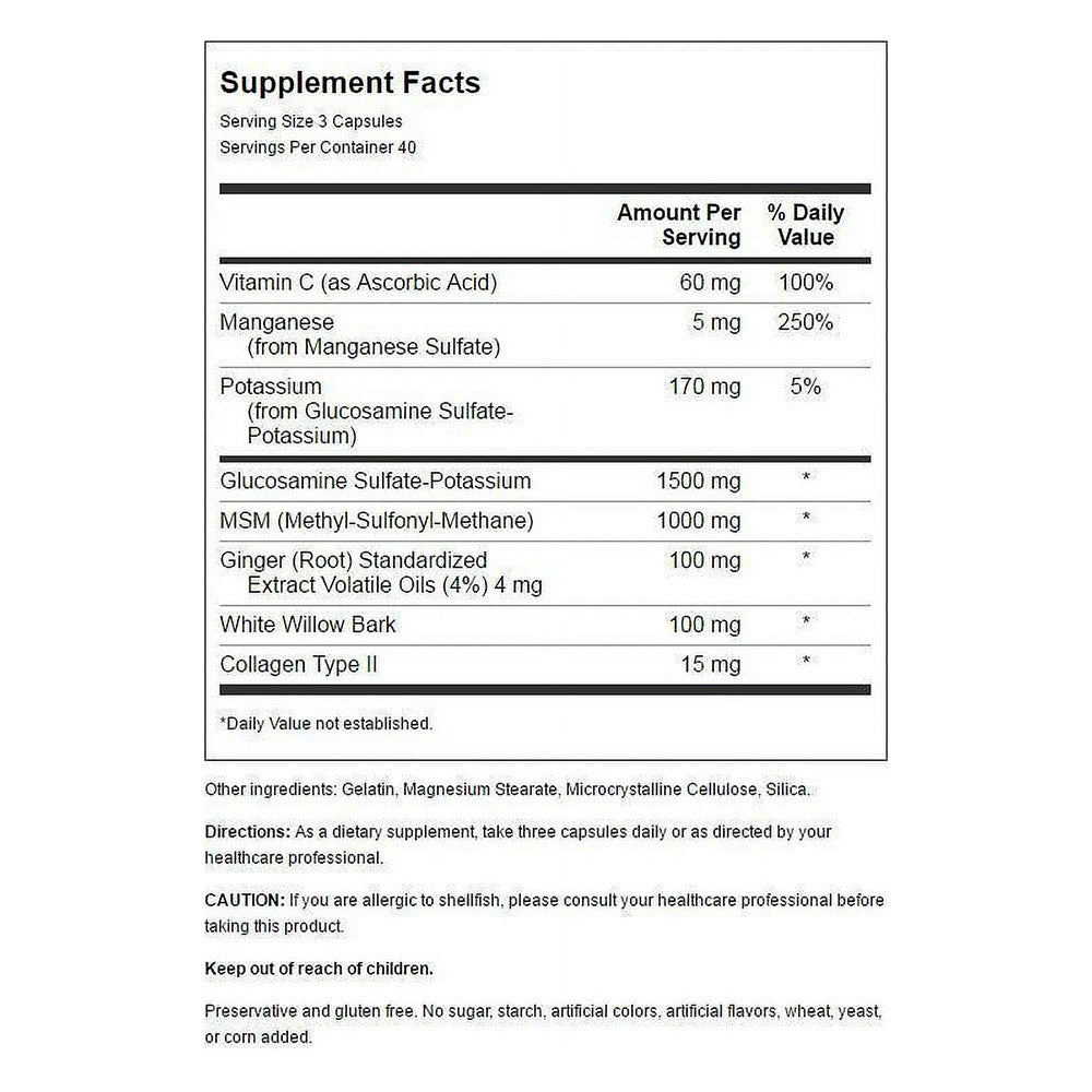 Natures Blend Glucosamine and MSM Complex Capsules, 120 Ea