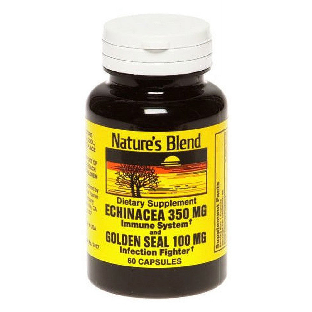 Natures Blend Echinacea and Golden Seal 100 Mg Capsules, 60 Ea