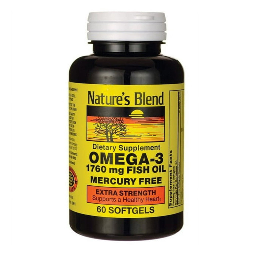 Natures Blend Omega 3 Fish Oil Extra Strength 1760 Mg Softgels, 60 Ea