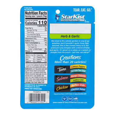 StarKist Tuna Creations Herb And Garlic Pouch, 2.6 Oz