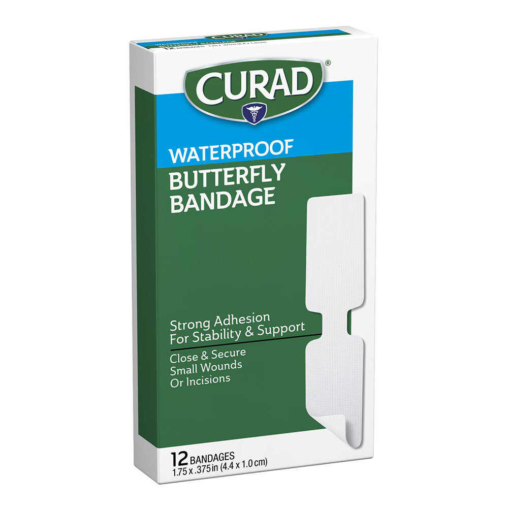 Curad Butterfly Waterproof Medium Sterile Wound Closures, 12 Ea