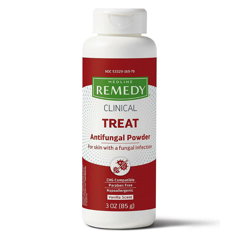 Medline Remedy Clinical Treat Antifungal Powder, Vanilla Scent, 3 Oz