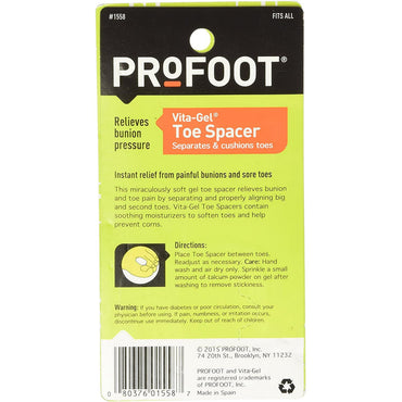Profoot Vita-Gel Toe Spacer, 2 Ea