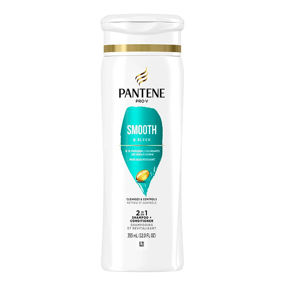 Pantene Pro V Smooth And Sleek 2 In1 Shampoo and Conditioner, 12 Oz