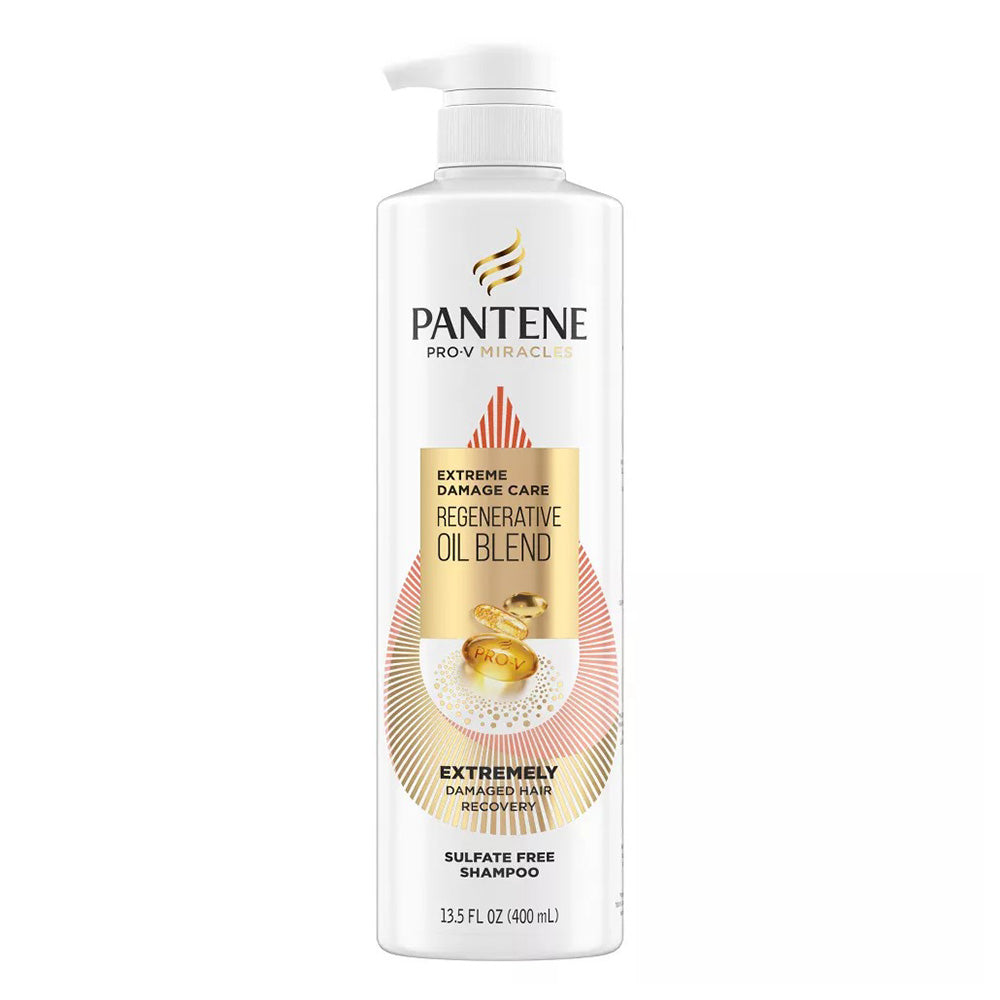 Pantene Extreme Damage Regenerative Oil Blend Sulfate Free Shampoo 13.2Oz (400ml)