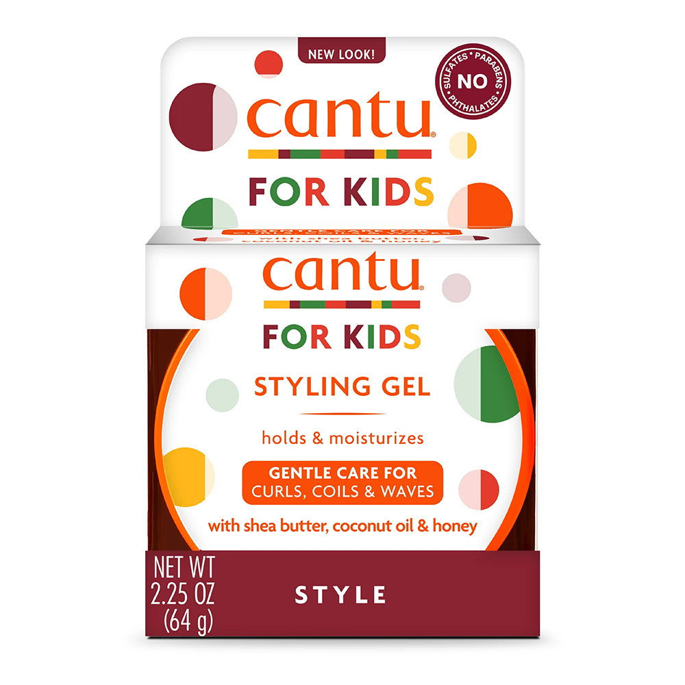 Cantu Kids Care Holds and Moisture Styling Gel with Shea Butter and Coconut Oil, 2.25 Oz