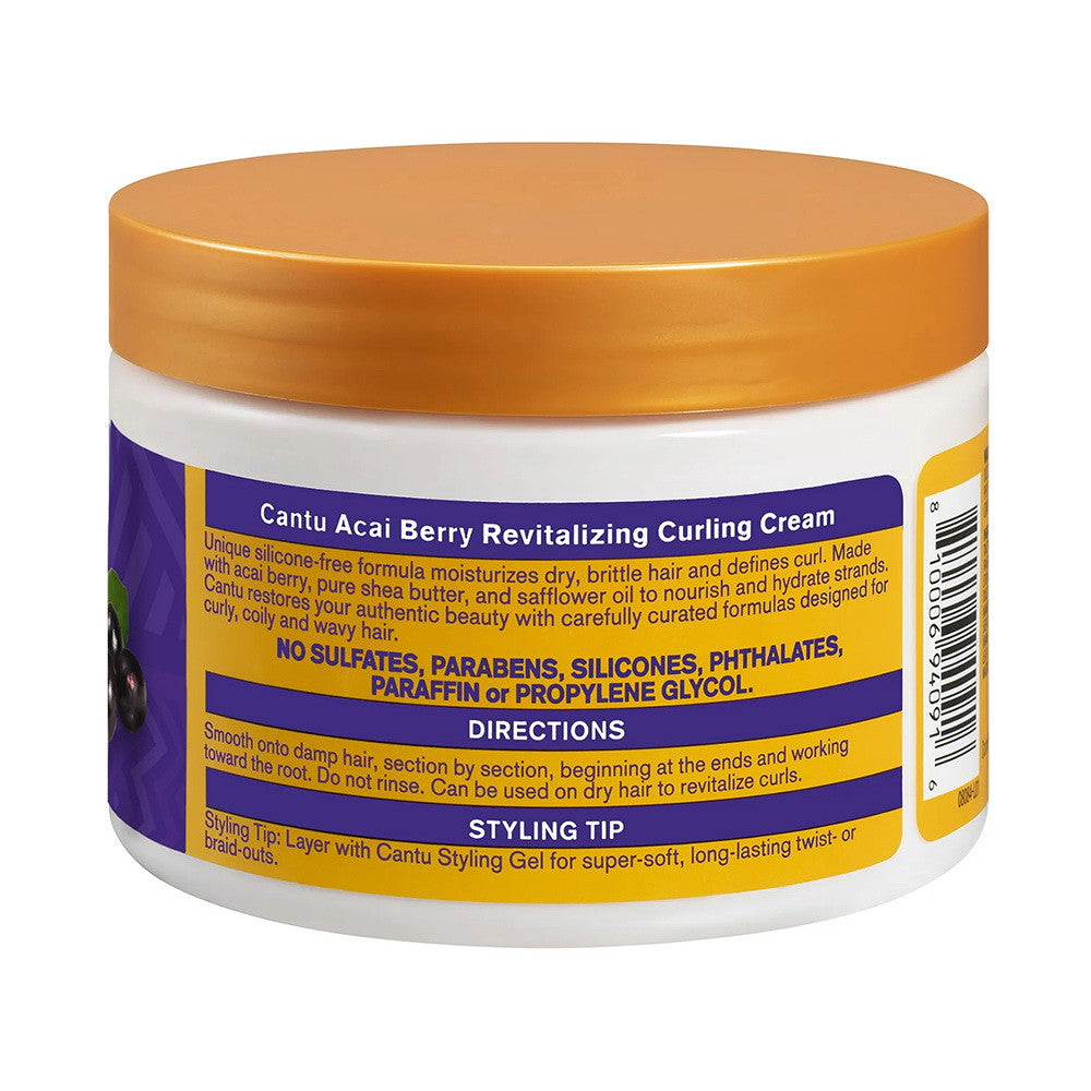 Cantu Revitalizing Curling Cream with Acai Berry and Shea Butter, 12 Oz