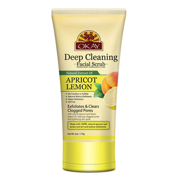 Okay Apricot and Lemon Deep Cleansing Facial Scrub, 6 Oz