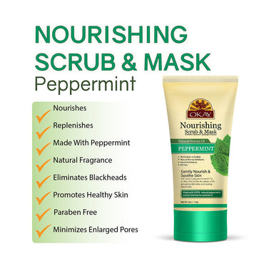 Okay Peppermint Nourising Facial Scrub, 6 Oz